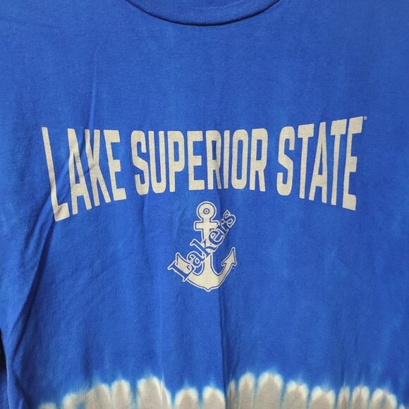 LSSU Lake Superior State Lakers Blue Tie Dye Cotton Mens 2XL Alumni Student - Picture 4 of 6